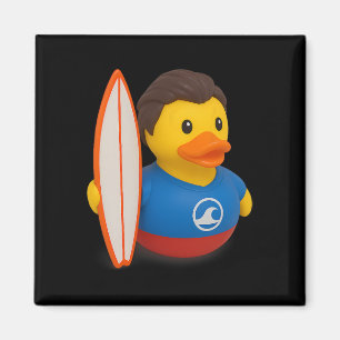 Surfer Rubber Duck Holding Surfboard Men Women Kid Magnet