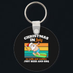 Surfer Santa Beer And Bbq Xmas Party Beach Christm Key Ring<br><div class="desc">Surfer Santa Beer And Bbq Xmas Party Beach Christmas In July</div>