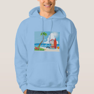 surfer santa claus hoodie