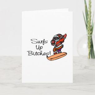 Surfer Santa Holiday Card