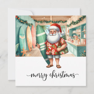 Surfer Santa is going to Surf  Card