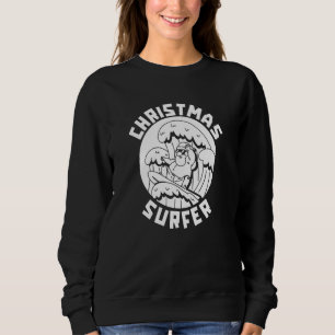Surfer Santa Waves Surfrider Surfboard Surfing Ch Sweatshirt