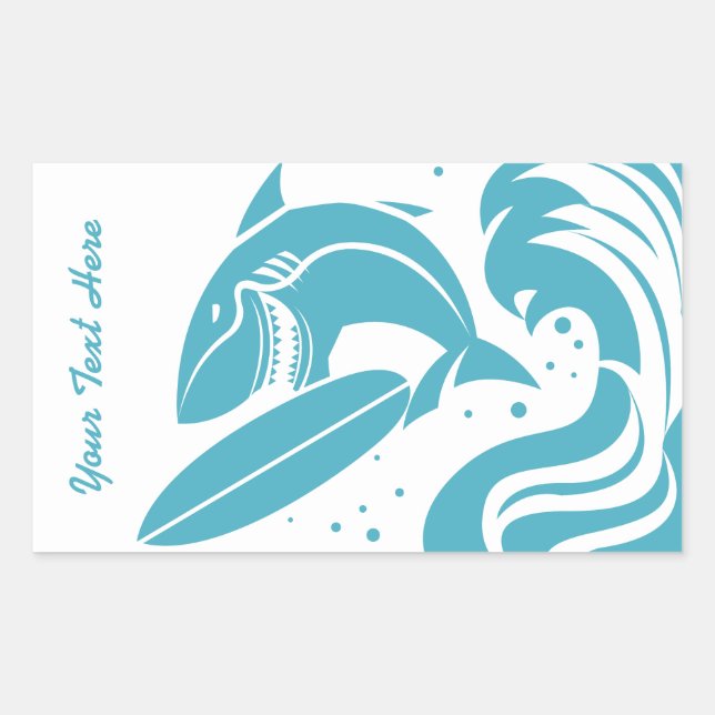 Surfer Shark custom text stickers (Front)