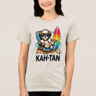 Surfer Shih Tzu T-Shirt Tri-Blend Shirt