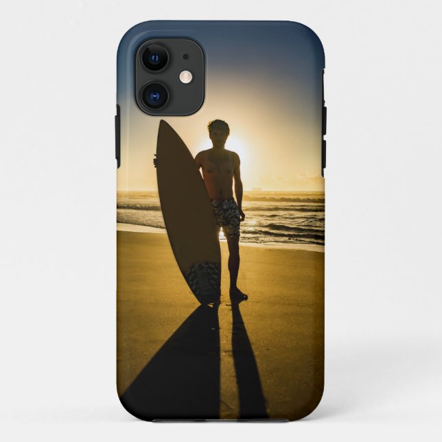 Surfer silhouette during sunrise Case-Mate iPhone case (Back)