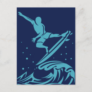 Surfer Silhouette postcard