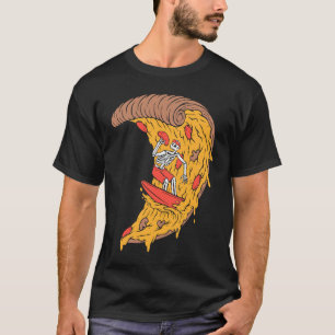 Surfer Skeleton Surfrider Surfboard Waves Pizza S T-Shirt