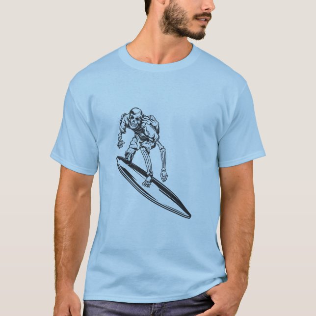Surfer Skeleton Vintage Surf Design T-Shirt (Front)