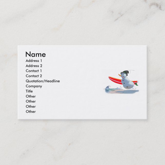 sUrFeR sNoWmAn Business Card (Front)