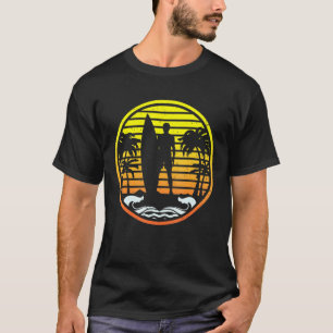 Surfer Sunset Palm Tree Surfboard T-Shirt