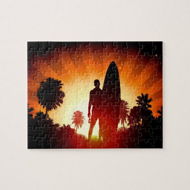 Surfer Sunset puzzle (Horizontal)