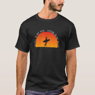 Surfer Sunset Water Surfing Retro T-Shirt