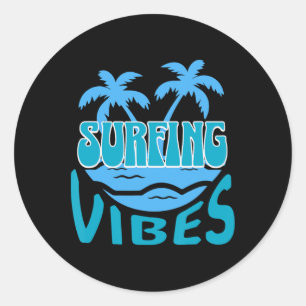 Surfer, Surf, Surf Board Mens Boys Surfing  Classic Round Sticker