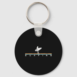 Surfer Surf Surfboard Vintage Retro Style Key Ring