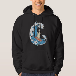 Surfer Surfboard Waves Surfrider Surfing Llama Hoodie