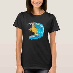Surfer Surfboard Waves  Surfrider Surfing Llama T-Shirt