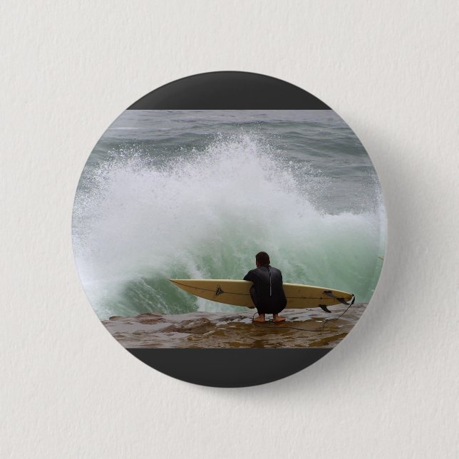 Surfer Surfing 6 Cm Round Badge (Front)