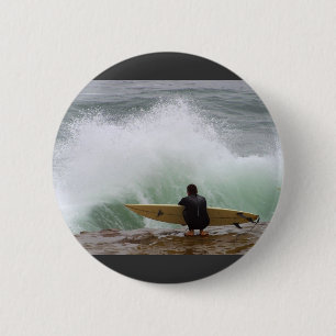 Surfer Surfing 6 Cm Round Badge