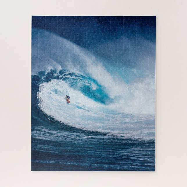 Surfer Surfing Big Ocean Wave Jigsaw Puzzle (Vertical)
