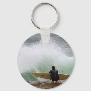 Surfer Surfing Key Ring