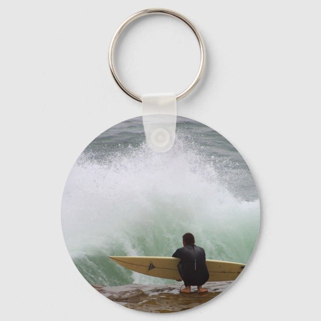 Surfer Surfing Key Ring (Front)