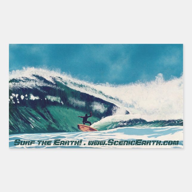 Surfer Surfing Surf Water Sticker art decal CA (Front)