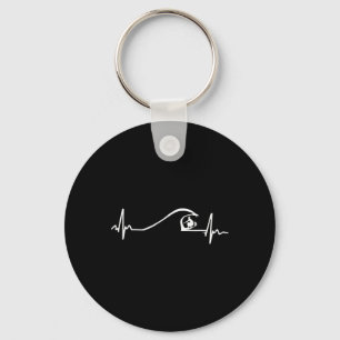 Surfer Surfing Wave Heartbeat T Shirt Gifts Key Ring