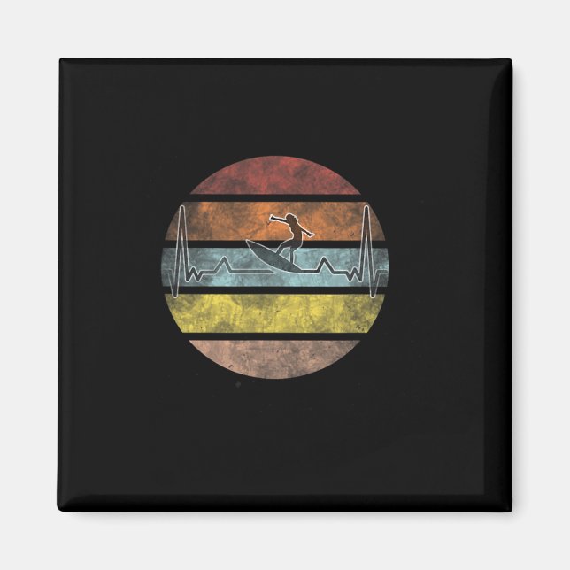 Surfer Surfing Wave Wing Foiling Surf Surfing Hear Magnet (Front)