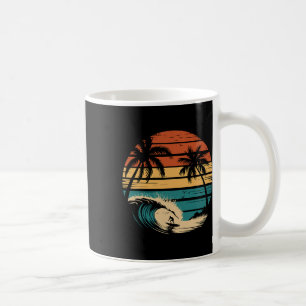 Surfer Surfing With Palm Trees Tropical Vacation _ Coffee Mug