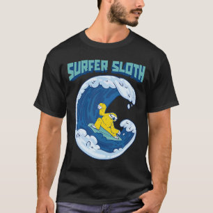 Surfer Surfrider Waves Surfboard Surfing Sloth T-Shirt