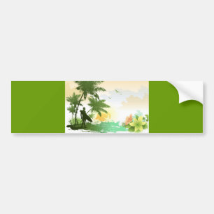 Surfer Theme Bumper Sticker