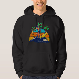 Surfer Tropical Retro Sunset  Hoodie