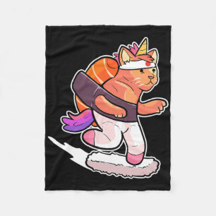 Surfer Unicorn Surfing Sushi Cat Anime Figure Seaf Fleece Blanket