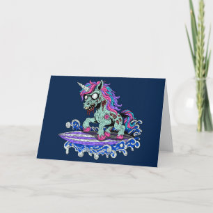 Surfer Unicorn Zombie Card