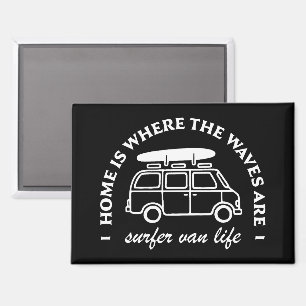 Surfer van life road trip surf lover quotes magnet