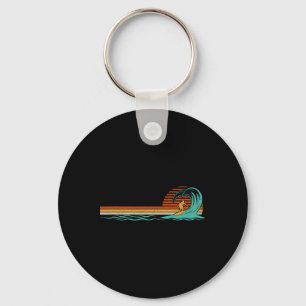 Surfer Vintage Wave Retro Surfing Surf Beach Key Ring