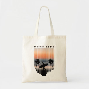 Surfer Walking Into Beach At Sunset Surf Life Tote Bag