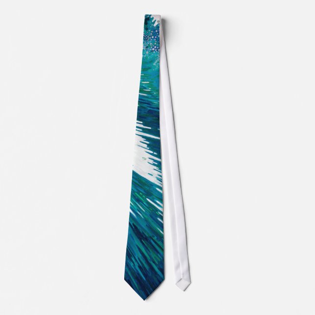 Surfer Wave Tie by Coastal Artist Margaret Juul (Front)