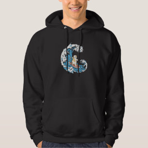 Surfer Waves Surfboard Surfrider Cat Surfing Hoodie