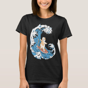 Surfer Waves Surfboard Surfrider Cat Surfing T-Shirt