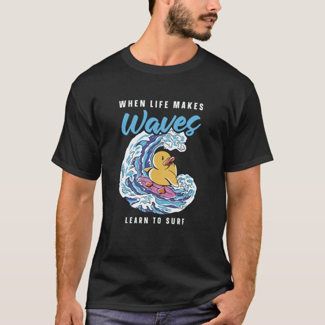 Surfer  Waves Surfboard Surfrider Surfing Sloth T-Shirt (Front)