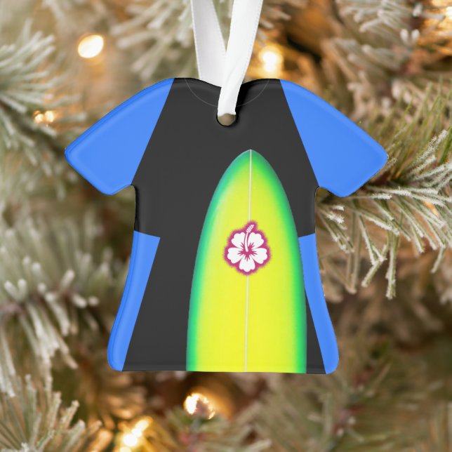 Surfer Wetsuit Personalised Ornament (Tree)