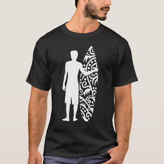 Surfer With Surfboard T-Shirt (Front)