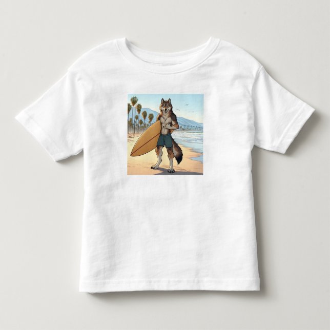 Surfer Wolf   Toddler T-Shirt (Front)