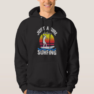 Surfer Women Surf Sunset Just A Girl Who Loves Sur Hoodie