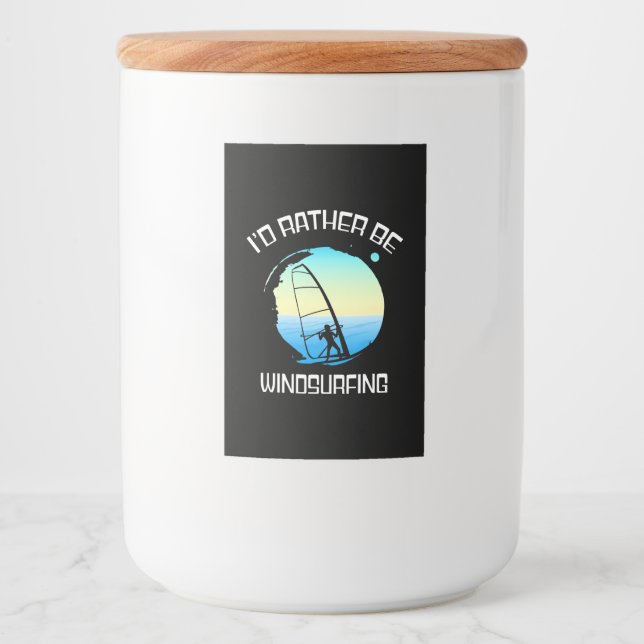 Surfer Would Rather Be Windsurfing Food Label (Front)