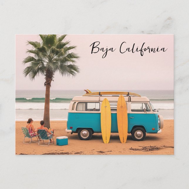 Surfers and Surfboards in Baja California Postcard (Front)