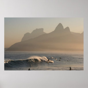 "Surfers at Arpoador, Rio de Janeiro" large poster