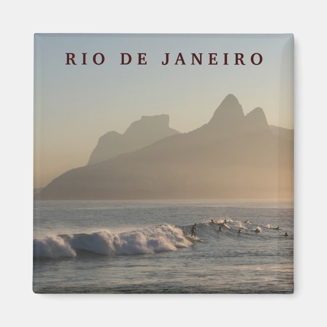 "Surfers at Arpoador, Rio de Janeiro" magnet (Front)
