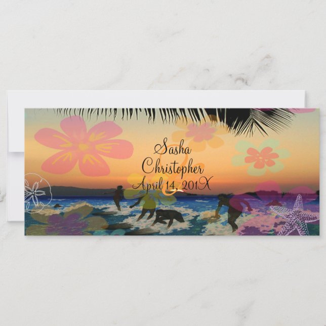 Surfers at Sunset/all occasions Invitations (Front)